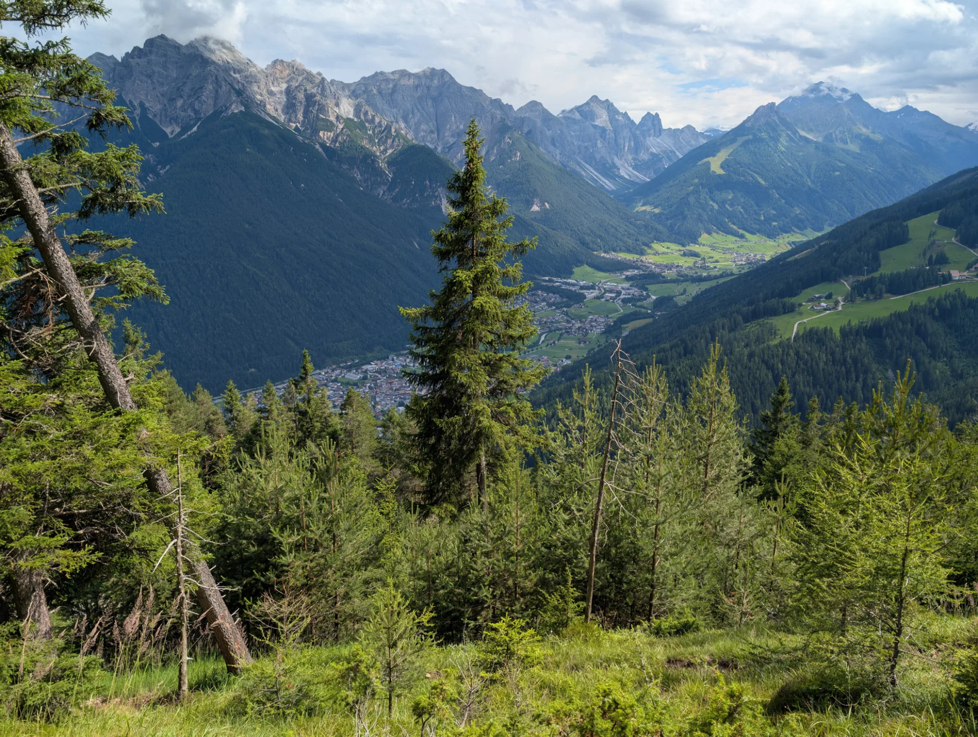 View of Fulpmes and the Stubai Alps — the crossing