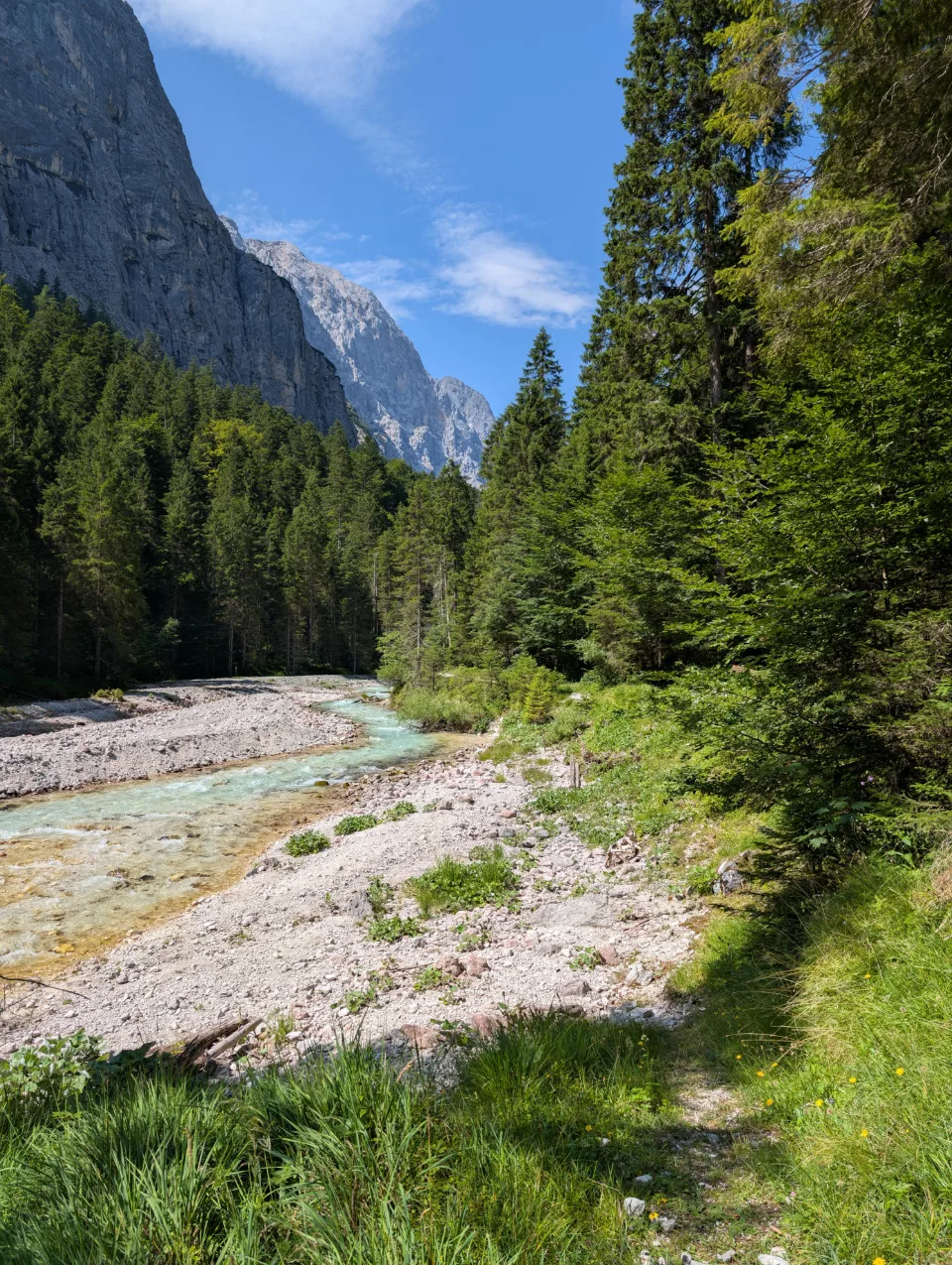 Turquoise stream below the Wetterstein massif
