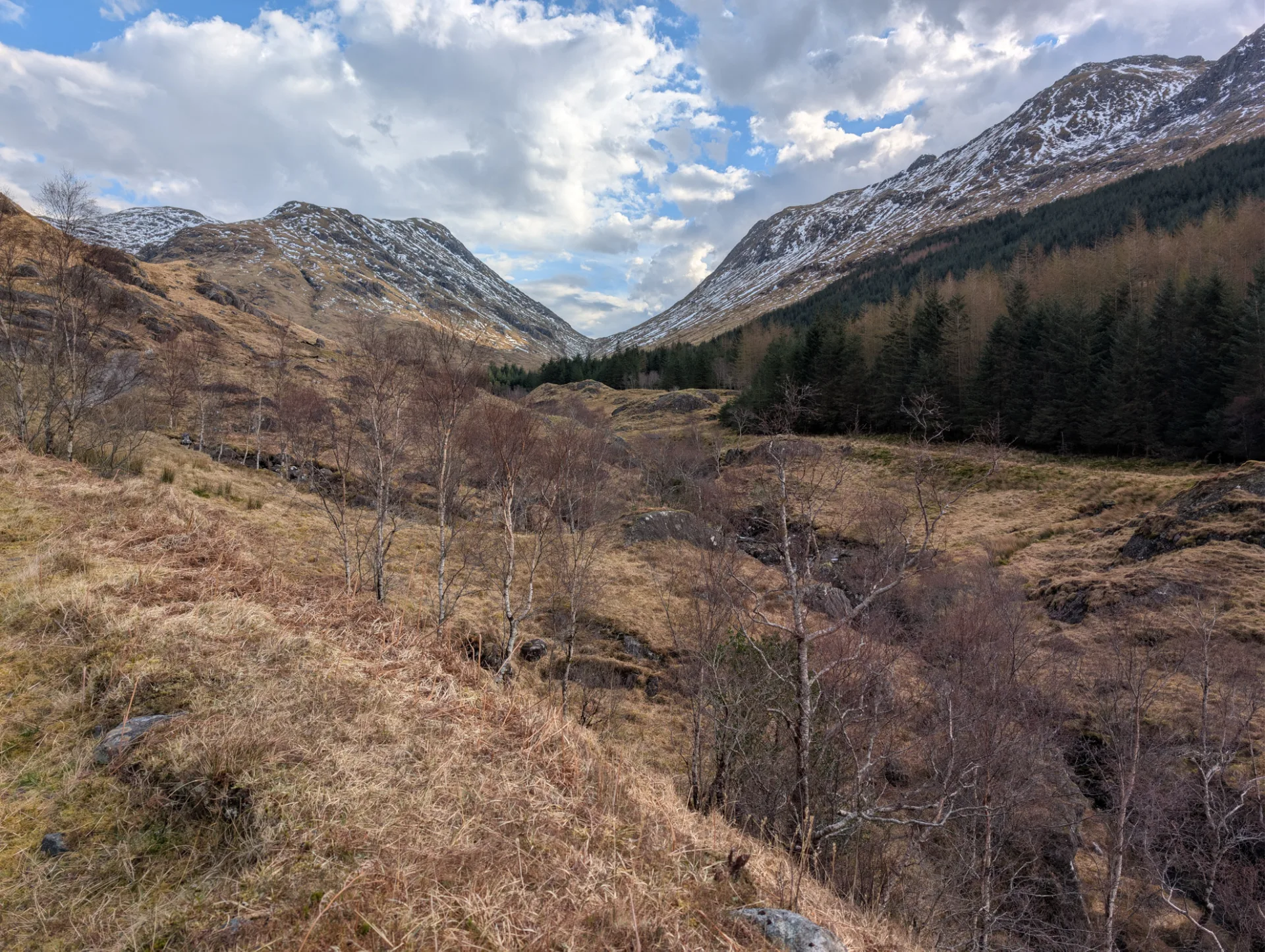 Beyond Corry Hully — the climb into Glen Pean