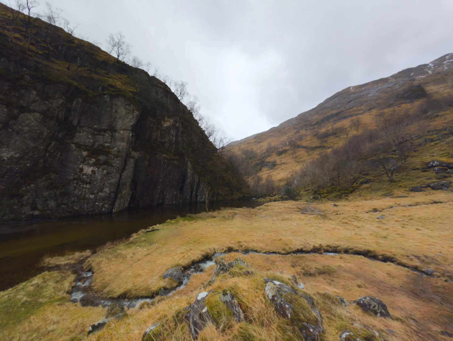 Imposing cliff alongside the river