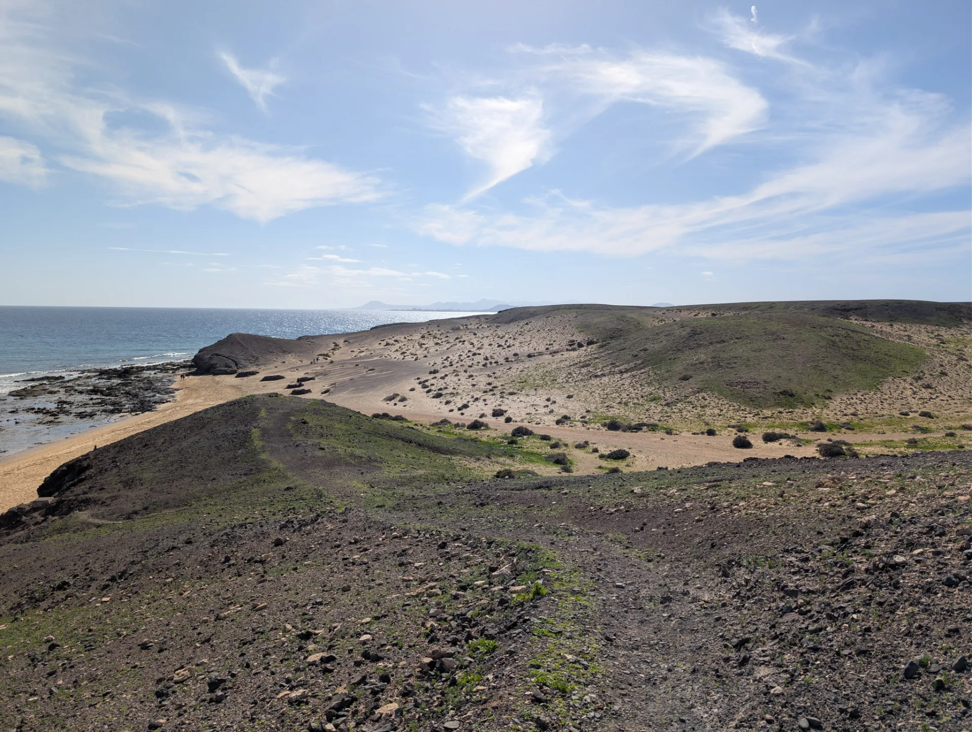 A wide view over the coves of the Papagayo beaches.