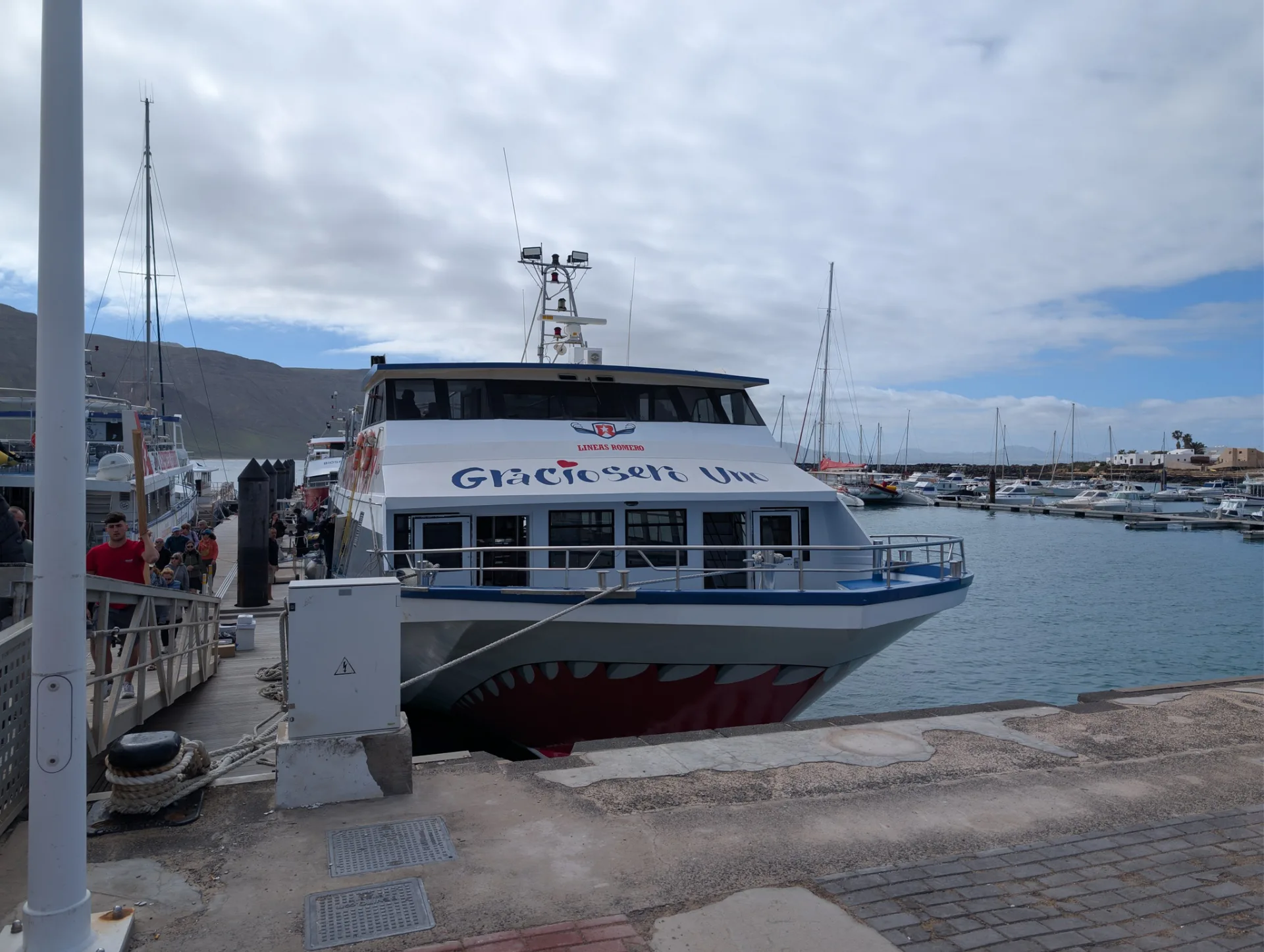 Arriving by ferry at Caleta de Sebo on La Graciosa.